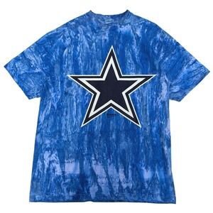 Vintage 1996 Dallas Cowboys Riddell Orion T-Shirt Blue Tie Dye Star Mens Large